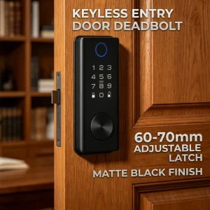 Smart Security Lock Black Finish Multi-Mode Intelligent Lock for Household Hotel Use