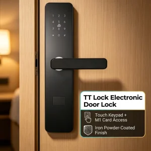 Smart Security Lock National Standard Lock Body Black Iron Panel Touch Unlock Anti Theft Smart Lock for Living Residence