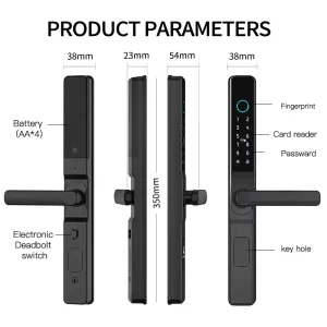 Smart Sliding Door Lock Digital WiFi Electronic Lock for Glass Door with Fingerprint Access