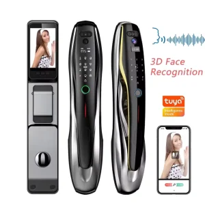 Smart WiFi Door Lock with Fingerprint Card Face Recognition and Memory Card Storage for Aluminum Doors