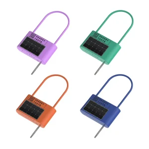 Solar Logistics Container Security Lock tracker Padlock UHF Anti interference RFID Electronic Stainless Steel Cable Lock Seal