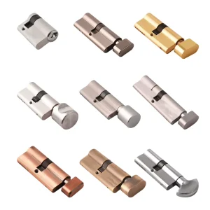 Solid Brass European Profile Door Cylinder Lock, 60/70/80/90mm, Double or Single Cylinder, 6-Pin, ANSI Grade 2