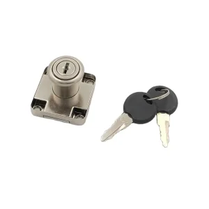 Square Iron Furniture Drawer Lock Nickel-Plated Cabinet and Desk Lock with 2 Keys