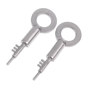 Stainless Steel 3-Tooth Lock Key Blank Universal Bathroom Door Replacement Keys