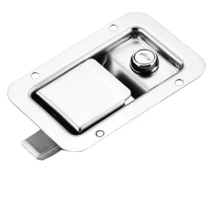 Stainless Steel Durable Anti Theft Polished Flush Lock Paddle Handle Latch with Key for Truck Parts