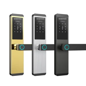 Stainless Steel Electronic Digital Door Lock Key Card Biometric Fingerprint Handle Smart Lock