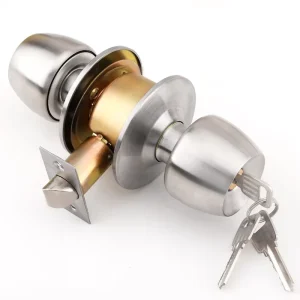 Stainless Steel Knob Door Lock for Bedroom, Bathroom, and Garage