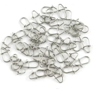 Stainless Steel Swivels and Snaps Lock Fishing Tackle Accessories 1#-6# Sizes 4KG-100KG Test Load for Snap Fishing