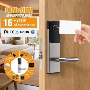 Stainless Steel Wood Door Hotel Lock RFID Smart Card Mechanical Key Lock for Hotel Access Control