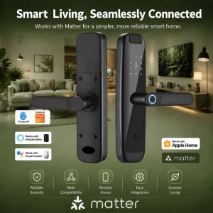 Standard Deadbolt Matter Smart Door Lock Fingerprint Digital Front Door Lock