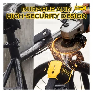 Steel 120dB Alarm Foldable Lock with CR2 Lithium Battery for Bicycle and Motorcycle