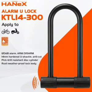 Steel Bicycle U-Lock with 120 dB Alarm and Rust Prevention