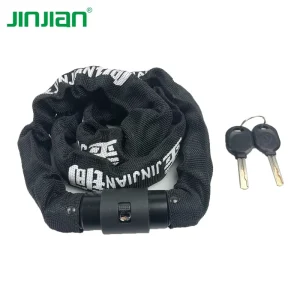 Steel Bike Lock with Key Chain Nylon Cover Dustproof Cap and 2 Keys
