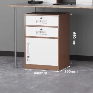 Steel Storage Cabinet Modern Bedside Table Nightstand Low-Profile Office Cabinet for Bedroom Outdoor