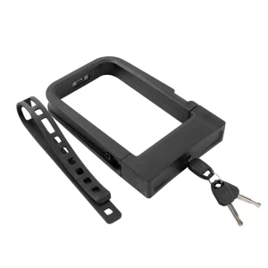 Steel U Bicycle Lock with Silicone Storage Strap and 2 Keys