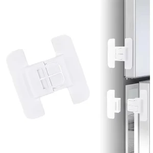 Sticky Freezer Cabinet Clip Double Mini Universal Safety Self Adhesive Refrigerator ABS Plastic Drawer Cupboard Fridge Door Lock
