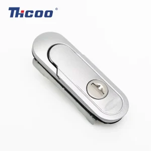 THCOO Zinc Alloy Swing Handle Button Bouncing Pressing Plane Lock Grey 14.5mm Backset ANSI Grade 3 Distribution Cabinet Lock