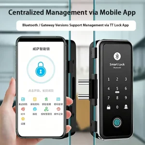 TTlock Glass Door Smart Lock Semiconductor Finger Sensor M1 Card Remote Control Commercial Office Lock