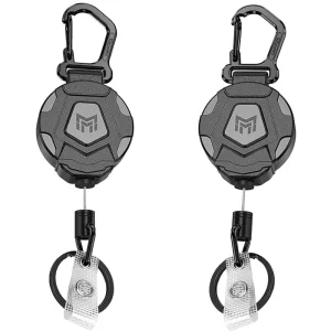 Tactical Gear Retractable Keychain 31.5″ Dyneema Cord Magnetic Holder 9 oz Heavy Duty Waterproof TSA Lock for Security Missions