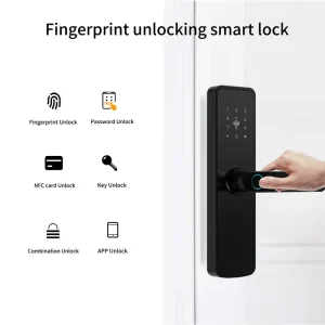 Tempered Glass Explosion-Proof High-Temperature-Resistant Biometric Fingerprint Smart Digital Lock with WiFi for Wood Doors