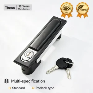 Thcoo MS818 High Security Black Zinc Alloy Data Center Server Cabinet Control Panel Door Lock Plane Lock Swing Handle Lock