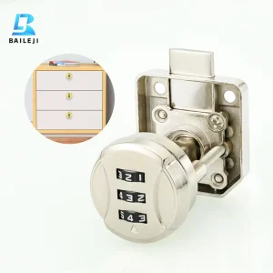 Three-Digit Combination Lock Keyless Built-In Storage Cabinet Drawer Lock for Solid Wood Cabinet Doors