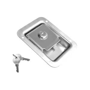 Toolbox Polished Stainless Steel Paddle Lock Key Operated Universal Truck Body Parts Container Box Trailer Door Latch
