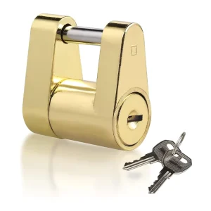 Trailer Accessory Gold Plated Anti Theft Tongue Coupler Lock
