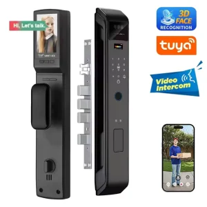Tuya APP Smart Lock With Real Time Video Call Function Security Camera Fingerprint Digital Locks 3D Face Recogniation
