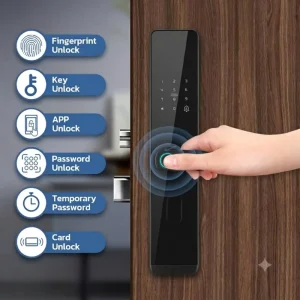 Tuya Smart Lock 2.4G WiFi Code Card Fingerprint Keyless Smart Door Lock with Handle
