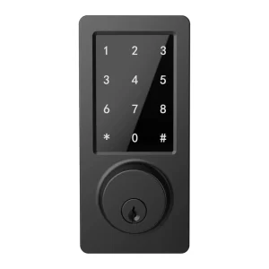 Tuya Smart Lock Black Zinc Alloy Fingerprint App for Grade Security 12 Months Battery Life Memory Card USB Cable