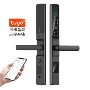 Tuya TT Lock Waterproof Smart Aluminum Door Lock Fingerprint Password Card App Controlled Cloud Storage Sliding Doors