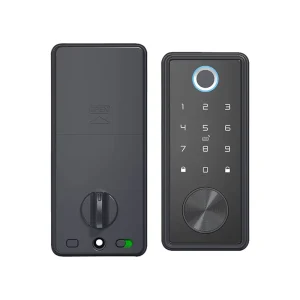 Tuya WiFi Smart Deadbolt Lock with Door Open Sensor Fingerprint Access Compatible with Aluminum and Wood Doors