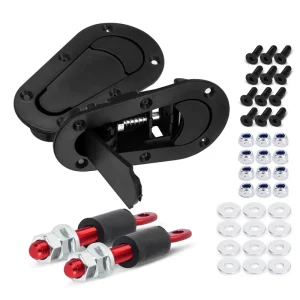 Universal Car Racing Engine Flush Mount Quick Release Hood Latch Pin Without Key Locking Kit Engine Lock Front Safety Protection