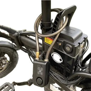 Universal Steel Bicycle Cable Chain Lock with Alarm, 3 AAA Batteries