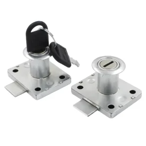 Vintage Zinc Alloy & Steel Furniture Lock with Metal Key and Easy Installation for Apartment School Hotel Home Use