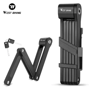 WEST BIKING High Strength Bicycle Folding Lock Durable Portable Anti Theft Folding Lock for Bike Ebike Accessories