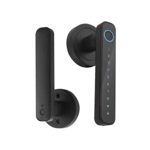 WF-F4 Easy Replacement Cylinder Aluminum Alloy Fingerprint Password Key Smart Lock for Indoor Wooden Door Black
