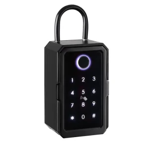 Wall-Mounted Smart Key Safe Box with Remote App Access, Fingerprint, IC Card and Digital Key Storage