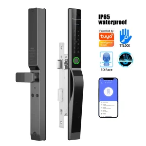 Waterproof 3D Face Recognition Fingerprint Code WiFi APP Electronic Digital Smart Lock for Aluminum Doors