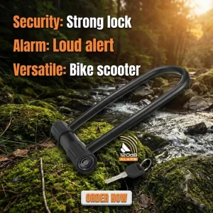 Waterproof Alloy Hardened Steel Smart Alarm U-Lock with 120 dB Alarm for Bicycle E-bike Motorcycle