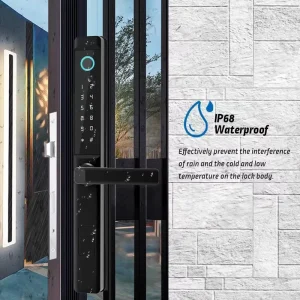 Waterproof Aluminum Alloy Fingerprint Door Lock Smart Biometric Handle with App Glass Door Ttlock Sliding & Biometric Features