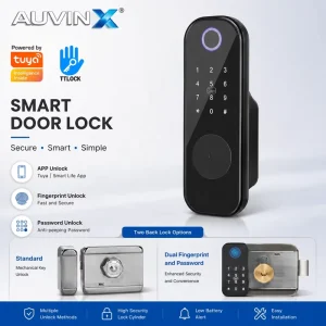 Waterproof Dustproof Smart Rim Digital Lock with Bluetooth Fingerprint for Gate and Villa
