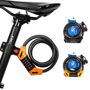 Waterproof Five-Digit Steel Cable Combination Lock for Electric Bikes and Motorcycles