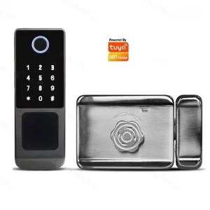Waterproof Outdoor Gate Door Electronic Fingerprint Door Lock Smart Electric Rim Lock