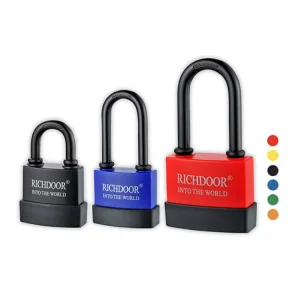 Waterproof Shipping Container Padlock Security Seal Plastic Colour Padlock With 3 Keys