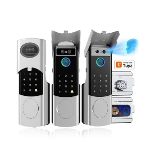 Waterproof Tuya With Smart Electronic RimLock for Exterior Doors Electric Digital Dual Fingerprint Code Intelligent Door Lock
