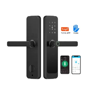 Waterproof WiFi Aluminum Fingerprint Keyless Electronic Handle Smart Door Lock