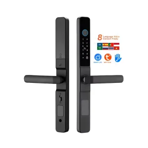 Waterproof WiFi Electric Biometric Fingerprint Card Door Lock for Wood Doors