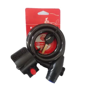 Waterproof and Dustproof Steel Cable Lock with Key and Bracket for Bicycles, Motorcycles and Scooters